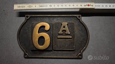 porta numero civico in ottone