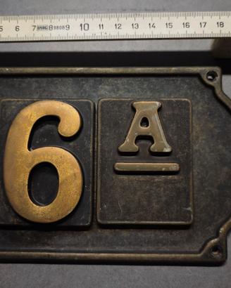 porta numero civico in ottone