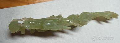 Drago cinese in Giada verde naturale