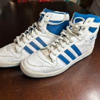 Scarpe Adidas bianche blu taglia US14 EU 48.5
