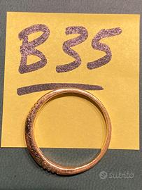 Anello Fede Oro 750 (g.5,27) Con Pietre Rosa.