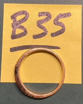 Anello Fede Oro 750 (g.5,27) Con Pietre Rosa.