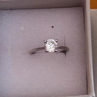 Anello solitario in argento con pietra