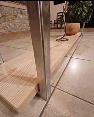 grande mensol in ferro e legno