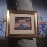 Quadro vaso fiori di Goffredo Dezi del 1976