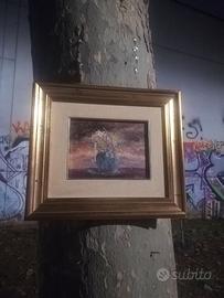 Quadro vaso fiori di Goffredo Dezi del 1976