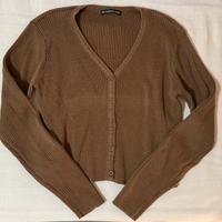 Cardigan Brandy Melville marrone a costine