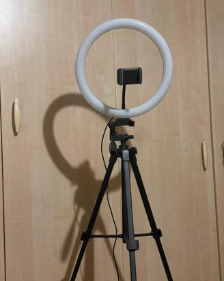 Ring light + treppiede telescopico