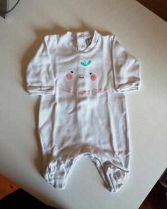 Tutina con piedini 1 mese 