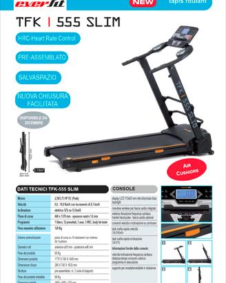 Tapis roulant TFK 555 slim