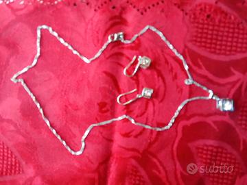 collana più orecchini in argento