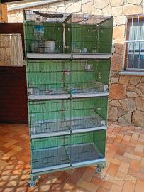 Grande gabbia modulare per uccelli con ruote NUORO