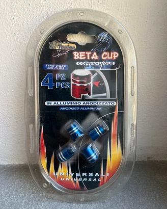 4 Copri Valvole Blu Alluminio Tuning Spirit Beta