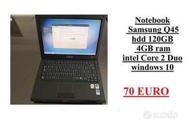 Notebook Samsung NP-Q45 hdd 120GB 4GB ram Core 2