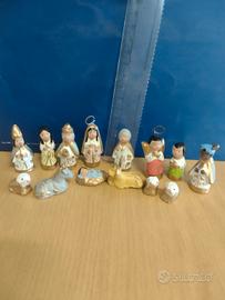 presepe completo fatto di terracotta 