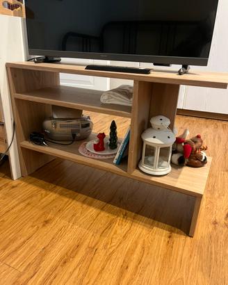 Base tv legno chiaro Ikea.