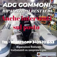 GOMMONI TENDER neoprene pvc RIPARAZIONI RESTAURI 