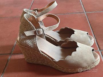 Scarpe espadrillas con zeppa numero 38