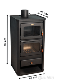 stufa a legna con forno 12-16kw*NUOVA *FATTURATA