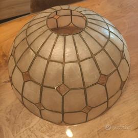 Cupola in madreperla e ottone per lampada/plafonie