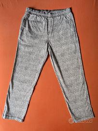 Pantaloni Volcom Uomo Bianco Nero Elastic Waist