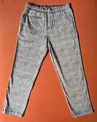 Pantaloni Volcom Uomo Bianco Nero Elastic Waist
