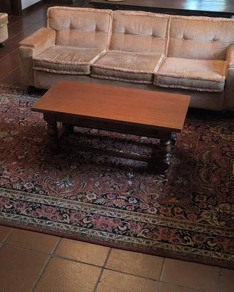 Divani in ciniglia anni '70 set 3 pezzi + puof