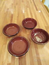 4 Ciotole tegamini in terracotta nuove