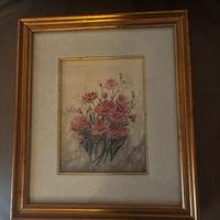 Quadro floreale olio su tela firmato Montalbano 19