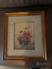 Quadro floreale olio su tela firmato Montalbano 19