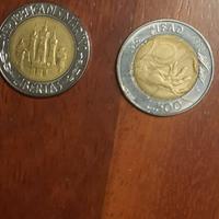 Moneta da 500 lire Repubblica italiana 0,50 una