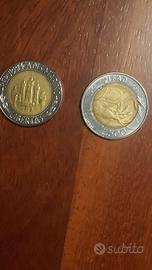 Moneta da 500 lire Repubblica italiana 0,50 una