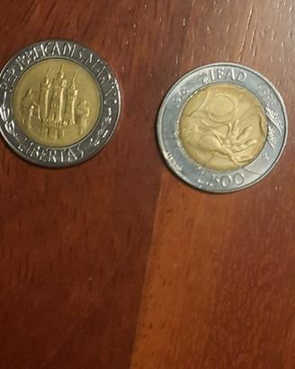 Moneta da 500 lire Repubblica italiana 0,50 una