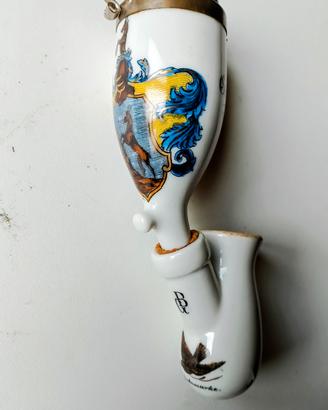 Testa di pipa antica in porcellana tedesca 