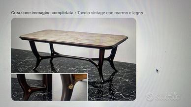tavolo vintage anni '50 con base sagomata