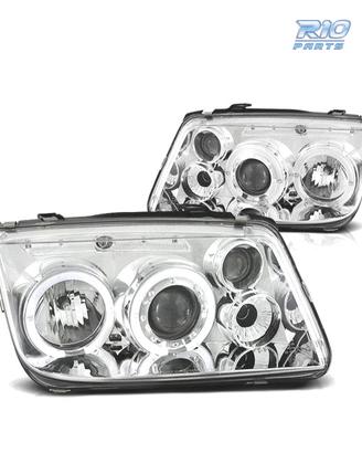 FARI PER VOLKSWAGEN VW BORA 98-05 ANGEL EYES CROMA