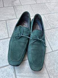 Mocassini Tod’s uomo scamosciato verde tg44