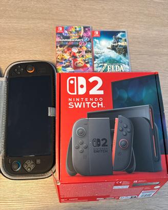 Nintendo Switch 2 + Zelda TOTK e Mario Kart Deluxe
