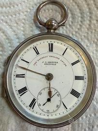 orologio da tasca in argento con dedica militare