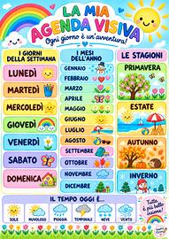 agenda visiva -giorni della settimana,mesi ,stagio