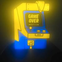 Lampada LED Arcade Game Over stampata in 3D