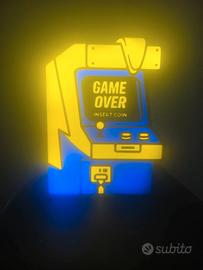 Lampada LED Arcade Game Over stampata in 3D