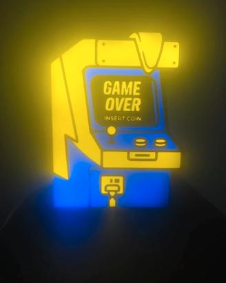 Lampada LED Arcade Game Over stampata in 3D