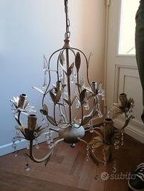 Lampadario grigio elegante, 6 braccie