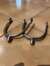 Speroni equitazione in acciaio, tronchetto corto