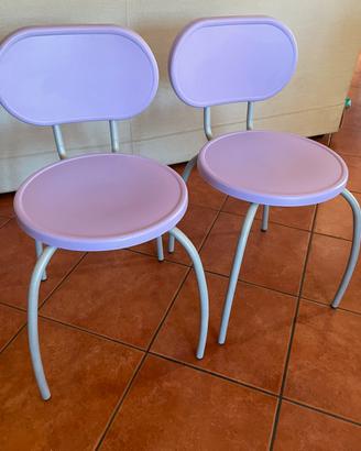 Sedie Lilla in metallo e plastica