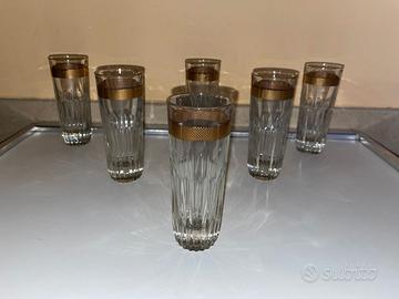 6 BICCHIERI TUMBLER IN CRISTALLO MOLATO ANNI '50