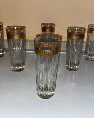 6 BICCHIERI TUMBLER IN CRISTALLO MOLATO ANNI '50