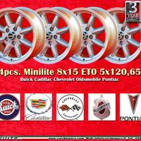 4 pz. cerchi Minilite 8x15 PCD 5x120.65 Chevrolet