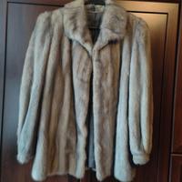 Pelliccia Donna Vero Pelo Di Visone grigio chiaro